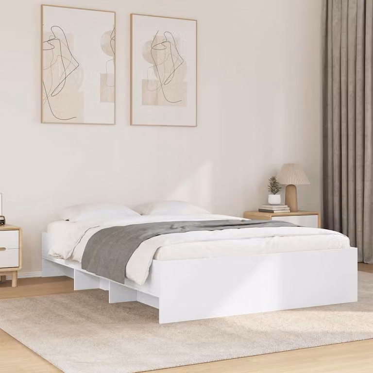 vidaXL Giroletto Moderno Bianco in Legno e MDF L/P/H: 140 x 200 x 35 cm