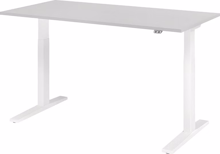 Scrivania Sit/stand XMKA16, 1600 x 800 x 700-1200 mm, grigio/bianco