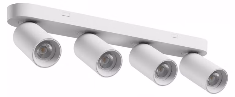 MADARA ALTRO BASE 4xGU10 plafoniera 230V IP20, 480x70x135mm, alluminio bianco, montaggio a parete