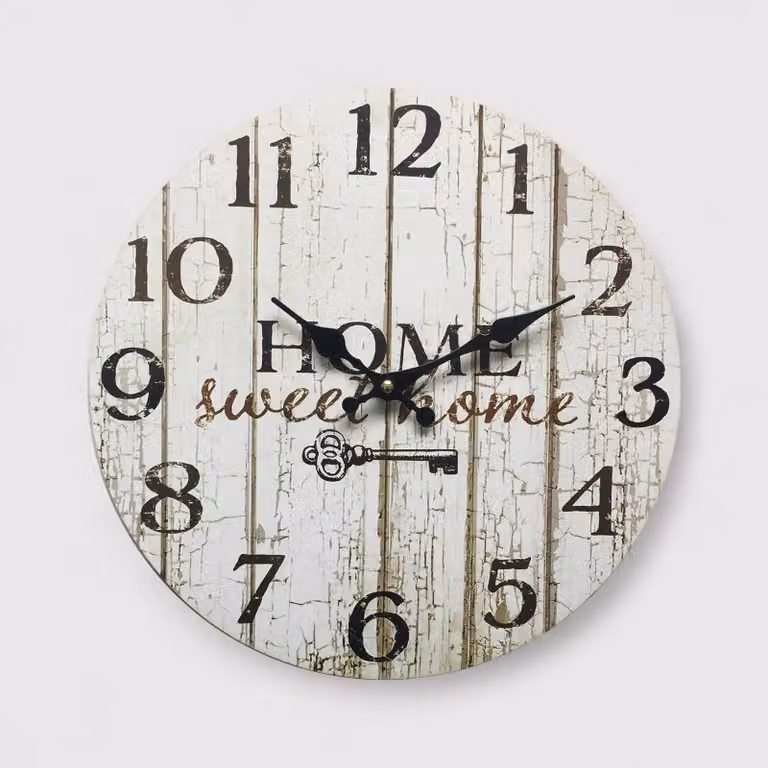 Mimosa - Orologio decorativo bianco in stile shabby chic