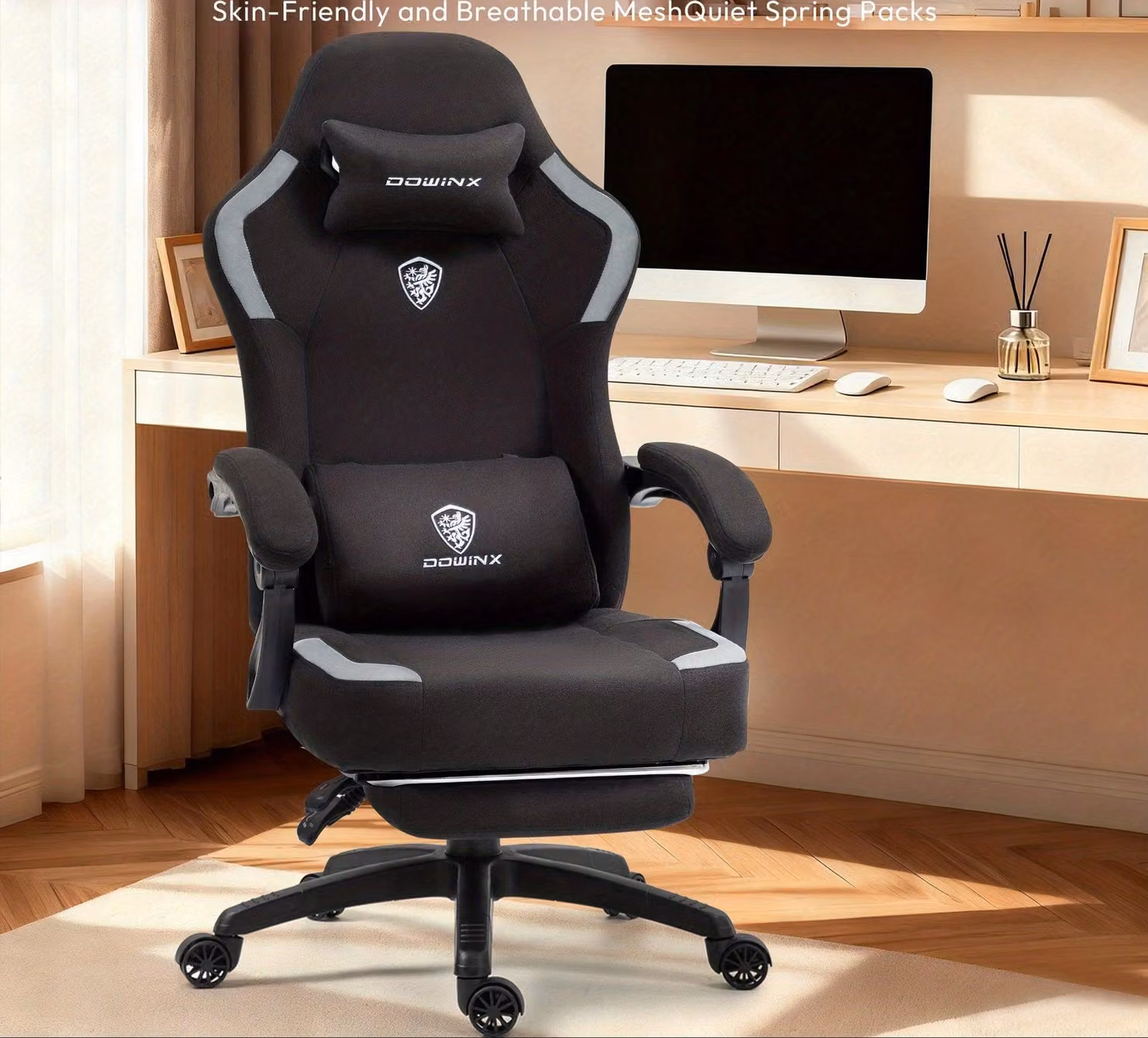 Sedia ergonomica da ufficio - Sedia per ufficio - Sedia per computer - Sedia da lavoro - Schienale regolabile - Con poggiapiedi