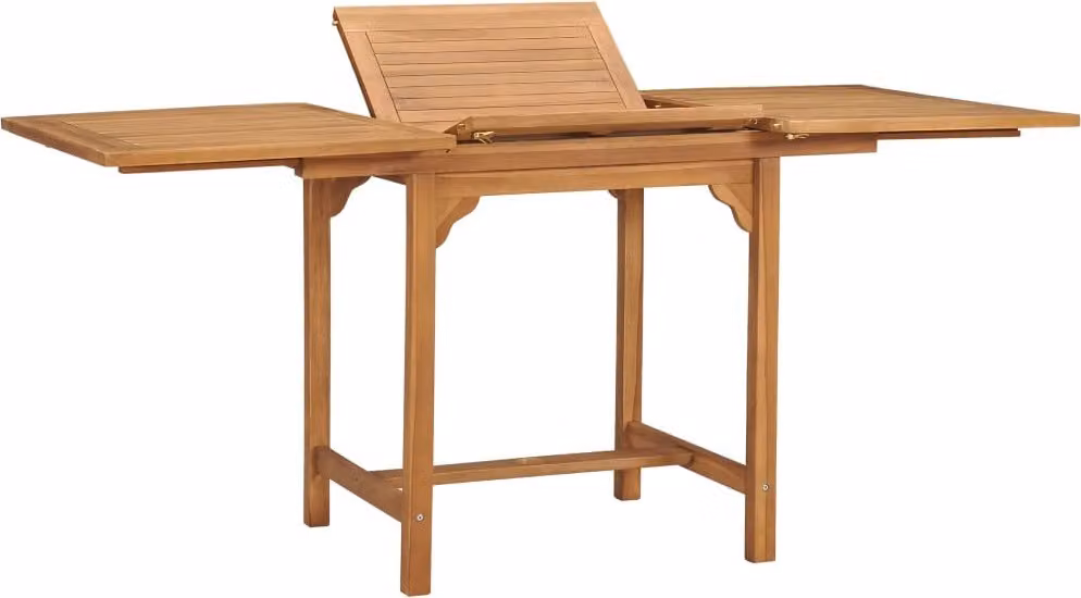 The Living Store Tavolo da giardino allungabile (110-160)×80×75 cm in teak massiccio