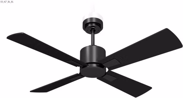Vam Ventilatore da soffitto a risparmio energetico FACTORY Wi-Fi nero 122 cm telecomando 6 velocità