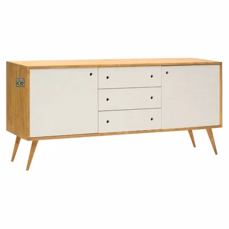 Madia credenza in abete spazzolato bianco Mobili 2G L/P/H: 185 x 50 x 84 cm – 1
