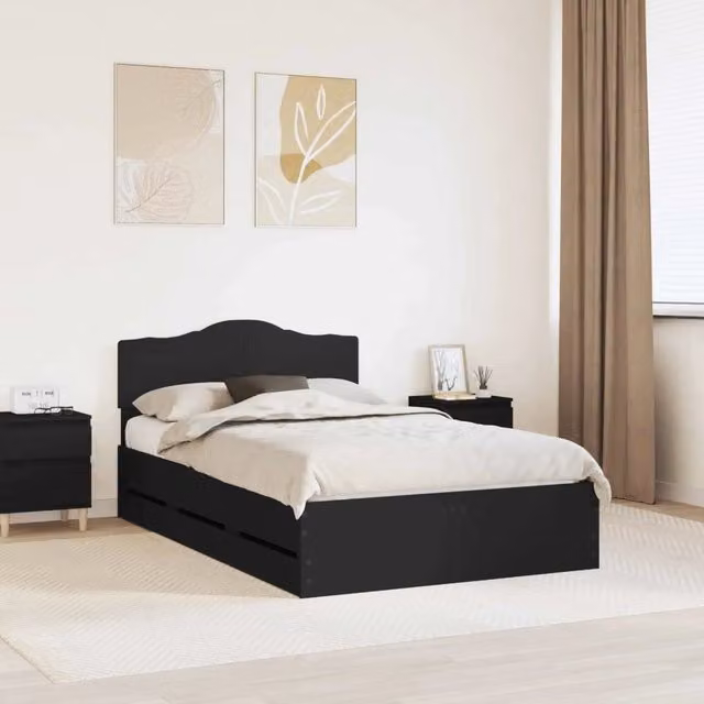 Struttura del letto Nero 120 x 190 cm Legno Ingegnerizzato 3413027