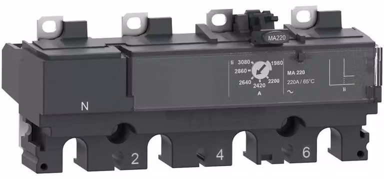 Dispositivo di sgancio magnetico Schneider Electric TM220 220 A 4P4D per interruttori automatici ComPacT NSX250 C256MA220