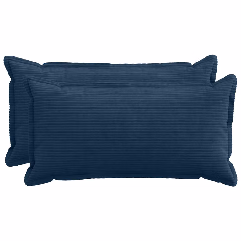 Set di 2 federe vidaXL HOUTEN in velluto a coste blu navy, L 80 cm x P 40 cm