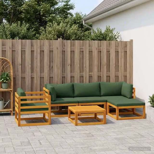 Set di divani 6 pz Naturale Legno di Acacia Massello 3417249