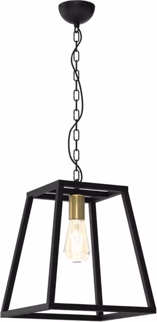 Lampada a sospensione Frame Loft Luminex in metallo nero e oro con attacco E27