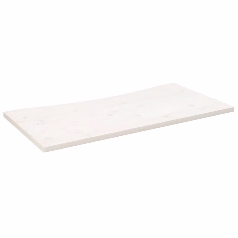 Piano Scrivania Bianco 110x55x2,5 cm in Legno Massello di Pino