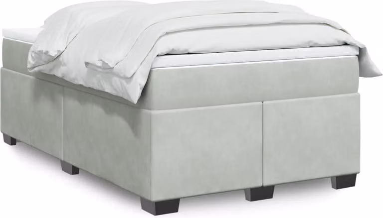 Maison Exclusive - Giroletto a Molle con Materasso Grigio Chiaro 120x190cm Velluto