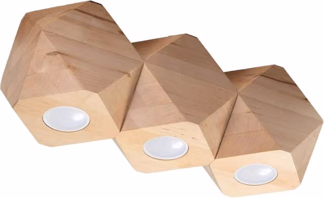 Faretto da soffitto ARBORO Pure Lume in legno naturale, 3xGU10, dimmerabile, L: 36 cm, P: 12 cm, H: 12 cm – 1