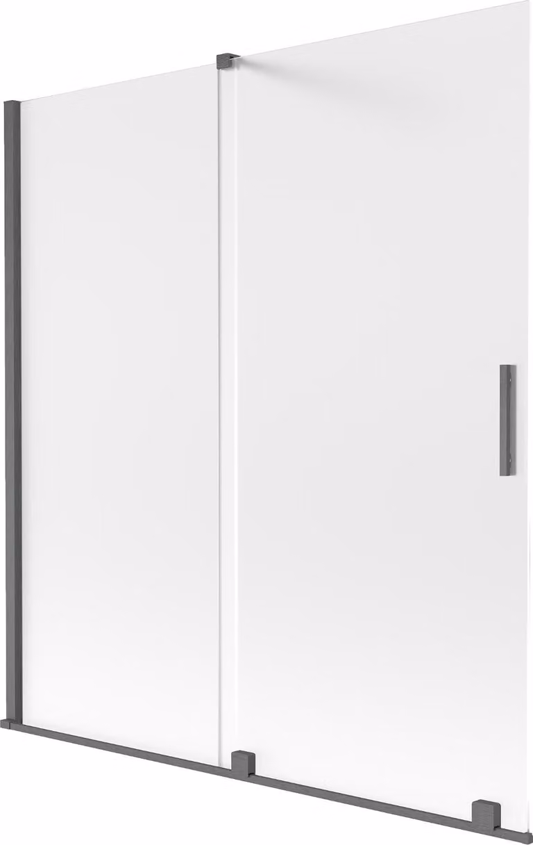 Mexen Velar paratia doccia scorrevole a 2 ante 150 x 150 cm, brina, grigio canna di fucile spazzolato - 896-150-000-31-66