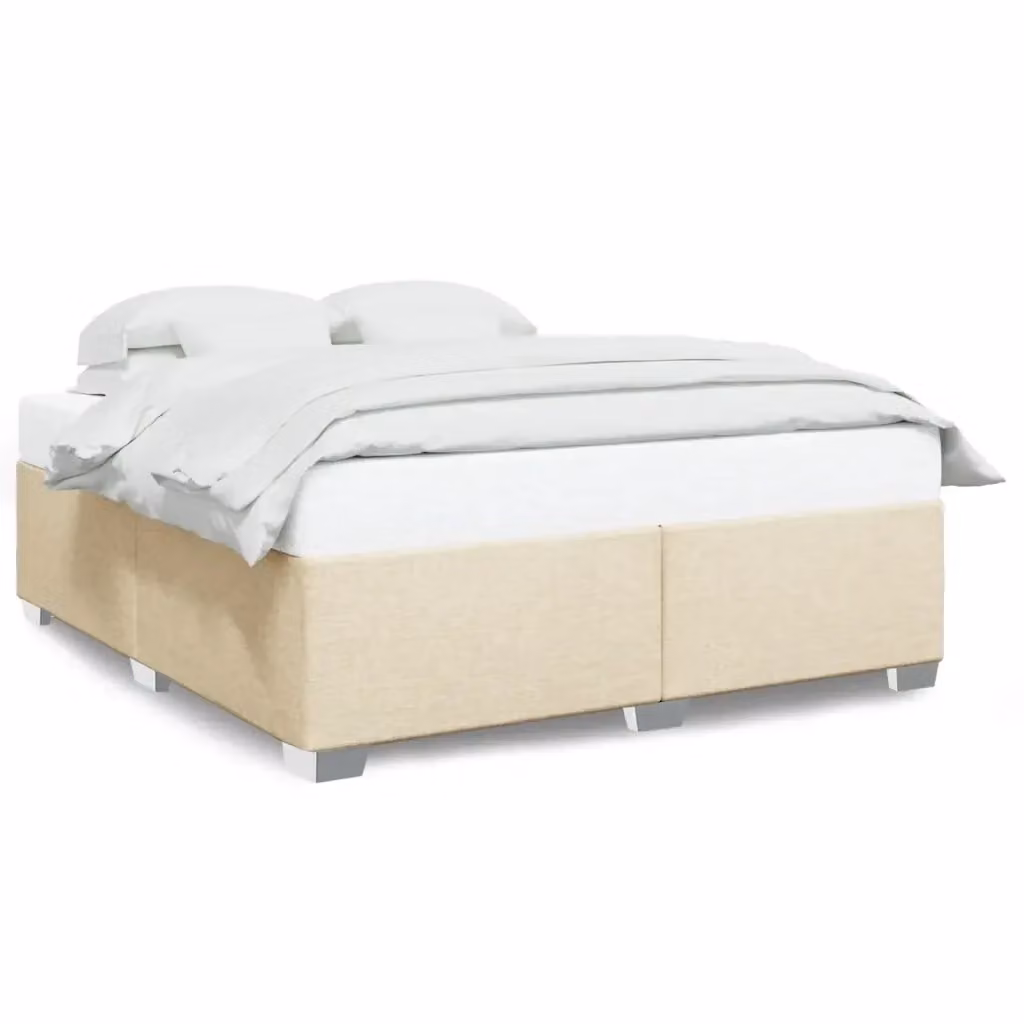 vidaXL Giroletto senza Materasso in Tessuto Beige L: 180 cm, P: 200 cm – 2