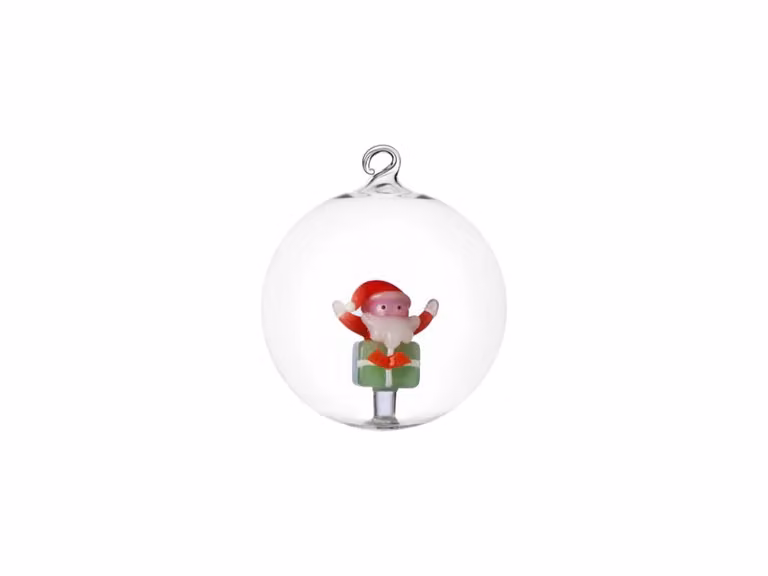 Christmas Tales Pallina di Natale - Babbo Natale su Regalo Verde