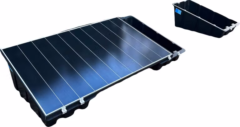 Sistema di montaggio per impianti fotovoltaici e solari, vaschetta di montaggio NELI per tetti piani