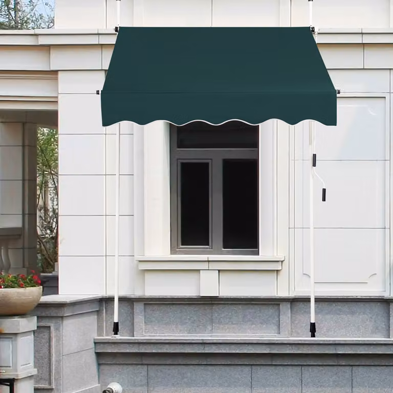Tenda a molla Costway per balcone senza foratura, resistente ai raggi UV, regolabile in altezza, colore verde, Larghezza: 150 cm