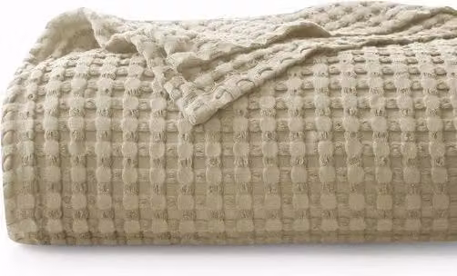 Sprei in cotone 100% 220 x 240 cm con tessuto wafel piqué morbido e leggero, Oeko-TEX certificato, spesso da utilizzare come coperta per divano.