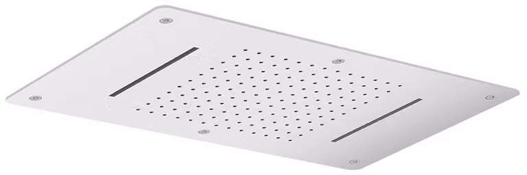 Soffione a soffitto, 2x a cascata, 700x380 mm, acciaio inox lucido