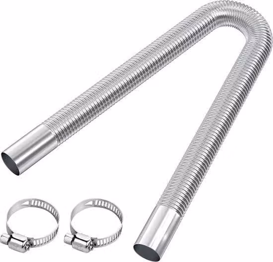 Generatore di corrente, tubo di scarico da 60 cm, finitura metallizzata, riscaldamento a gasolio.