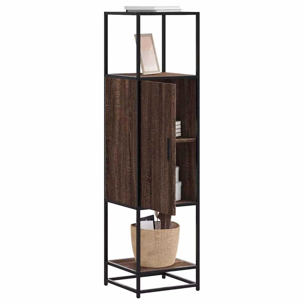 Credenza stile industrial vidaXL in rovere marrone con ante a battente e ripiani interni, L/P/H: 35,5 x 35 x 139 cm