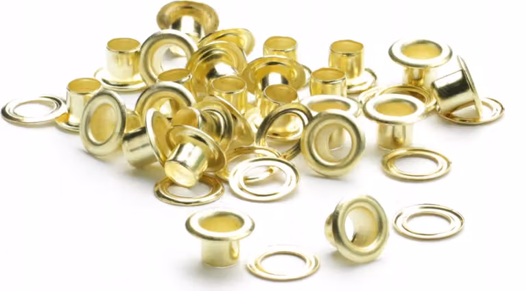 Set di occhielli e rondelle in metallo dorato da 5 mm, 100 pezzi