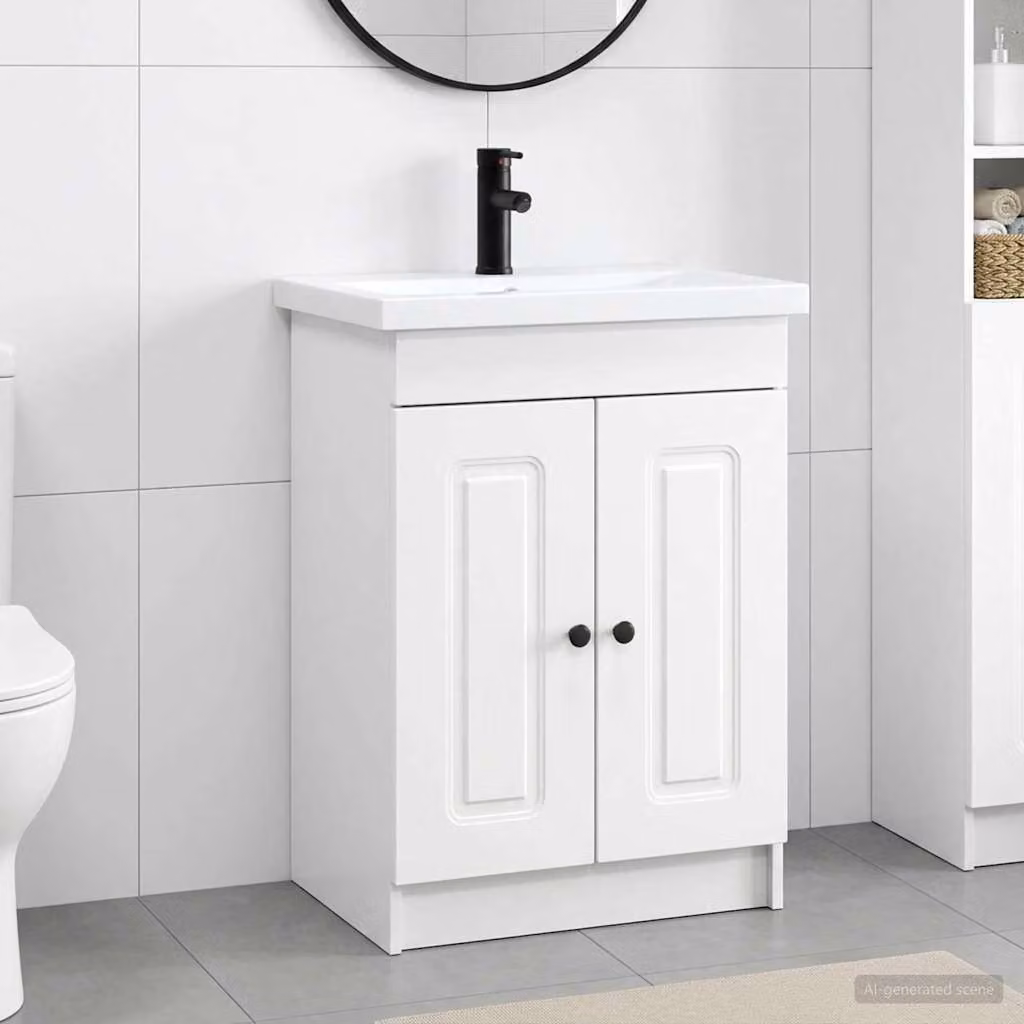 Set di mobili per il bagno moderno vidaXL Bianco L: 78,5 cm, P: 37,5 cm, H: 81 cm