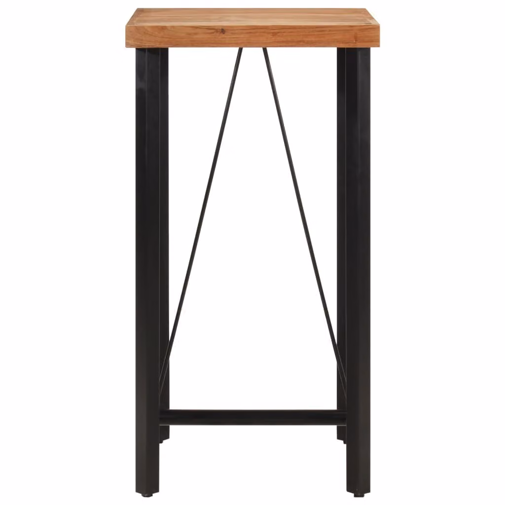 vidaXL Tavolo da bar 55x55x107 cm in legno massiccio di acacia e ferro