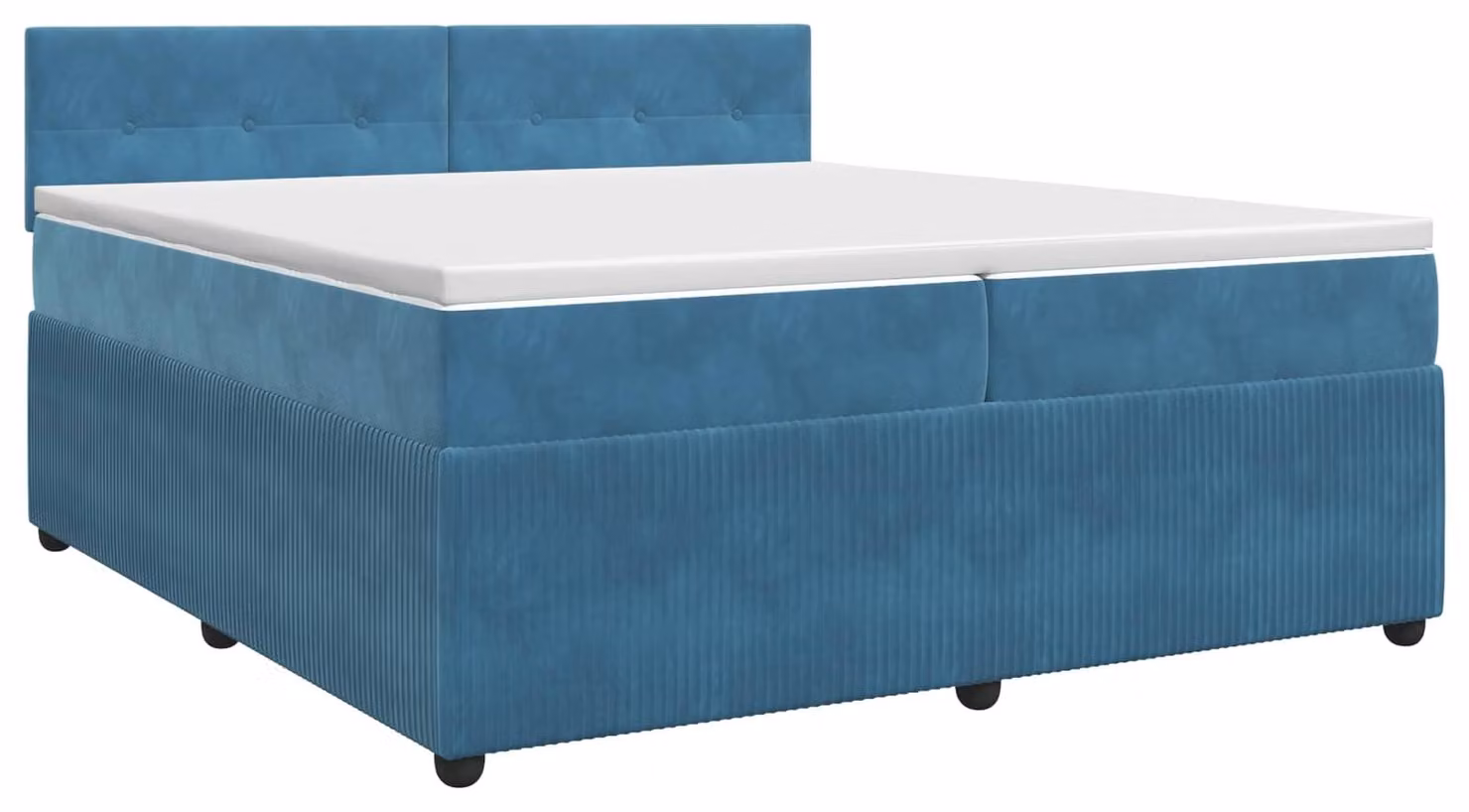 Letto a molle con materasso blu scuro 200 x 200 cm in velluto