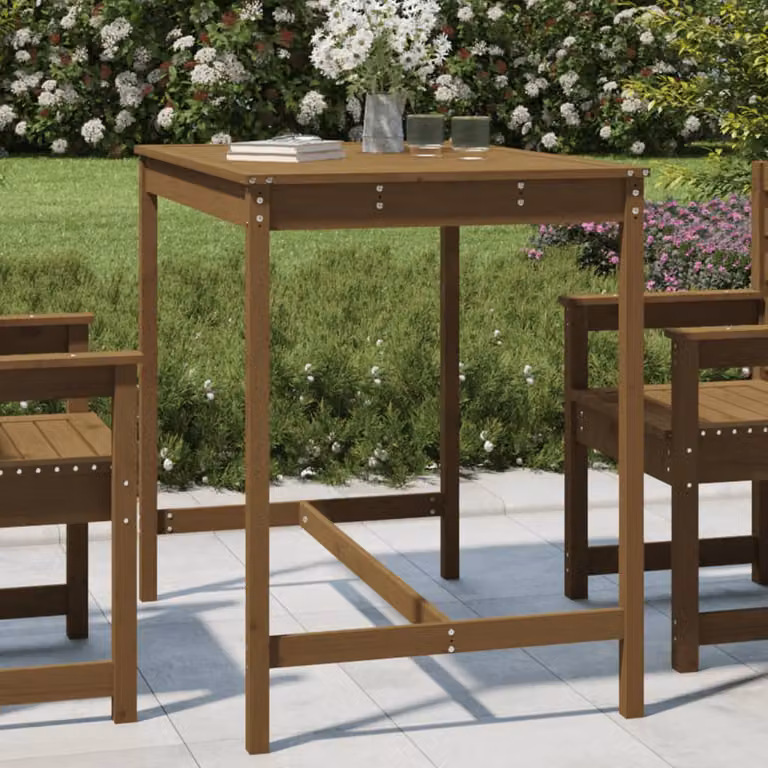 vidaXL Tavolo da Giardino in Legno di Pino Massello, Colore Marrone, L/P/H: 121 x 82,5 x 110 cm