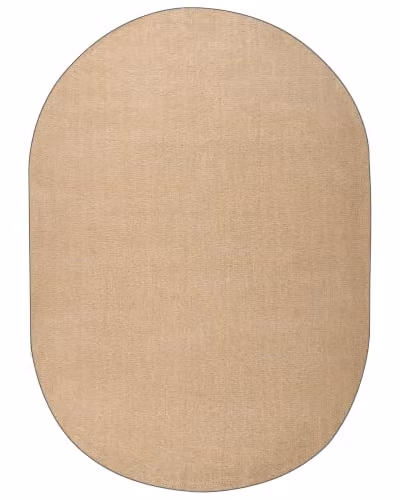Beliani Tappeto moderno in poliestere a pelo lungo, tuftato a macchina, ovale, 160 x 230 cm, beige,