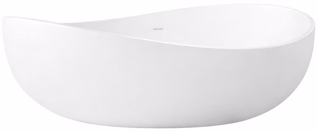 CERANO - Vasca da bagno freestanding in marmo colato Valentina - bianco opaco - 180x110 cm