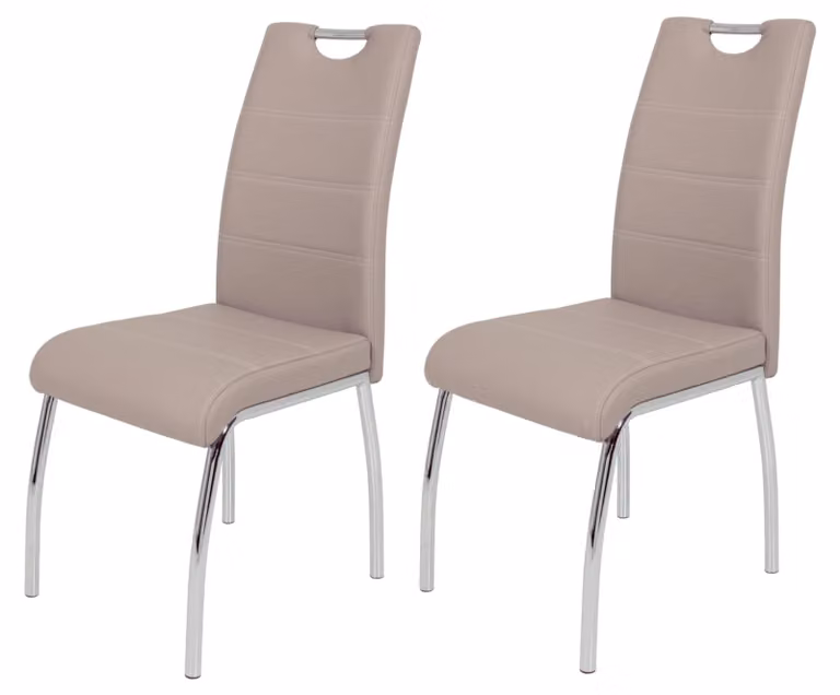 Set di 2 sedie da pranzo con rivestimento in ecopelle