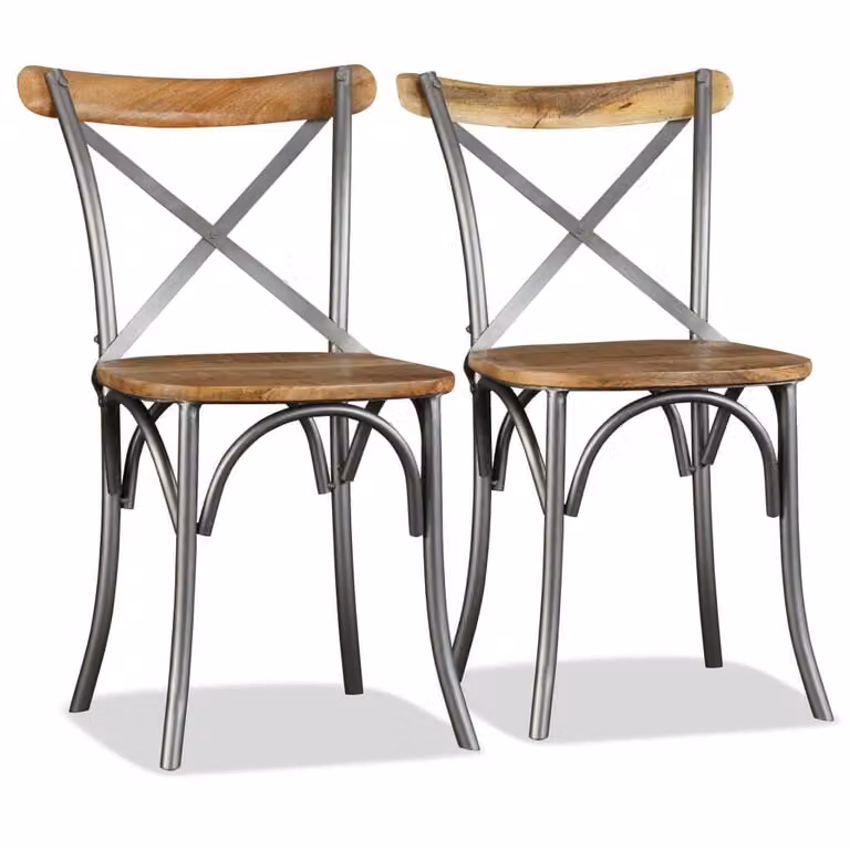vidaXL Sedie da pranzo 2 pz. Legno massiccio di mango