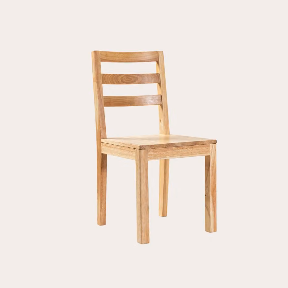 Sedia Liona Banak in legno massiccio di hevea, colore marrone e beige, stile moderno per sala da pranzo – 2