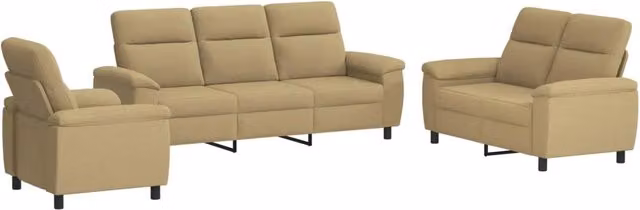Set di divani 3 pcs Marrone Chiaro Tessuto 3430684