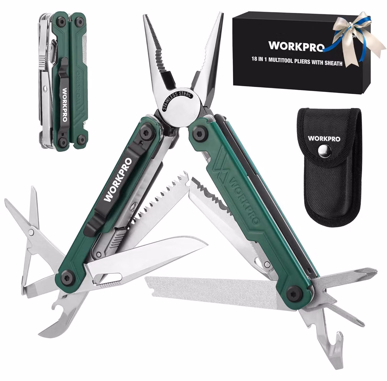WORKPRO Pinze multifunzione 18 in 1, acciaio inossidabile