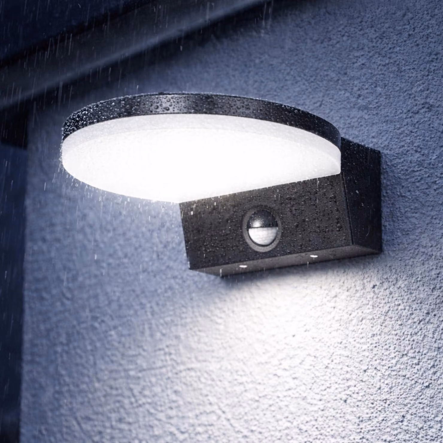 Lampada da esterno a LED, grado di protezione IP65, con sensore di movimento, 15W, 1300 lumen, 4000K, colore antracite