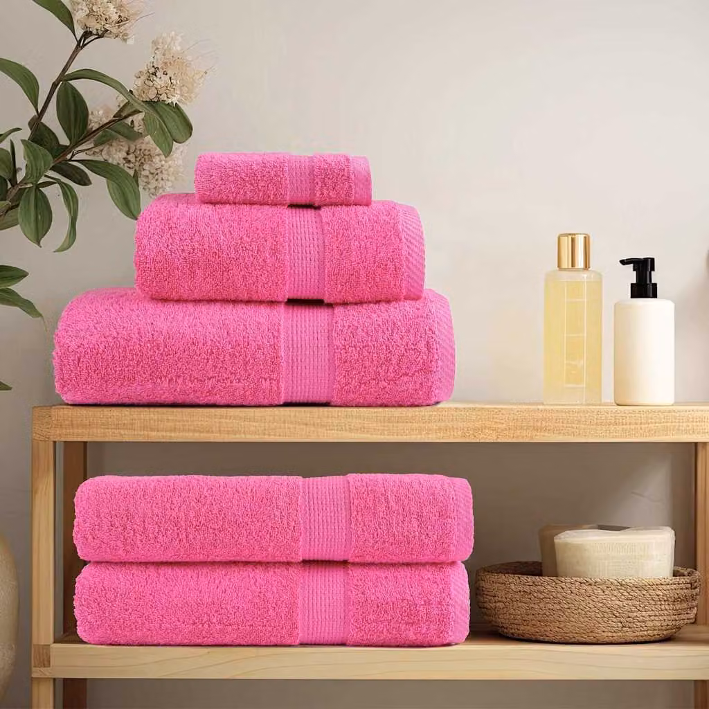 vidaXL Asciugamani Premium SOLUND 2 pz Rosa 100x200 cm 600 g/m²
