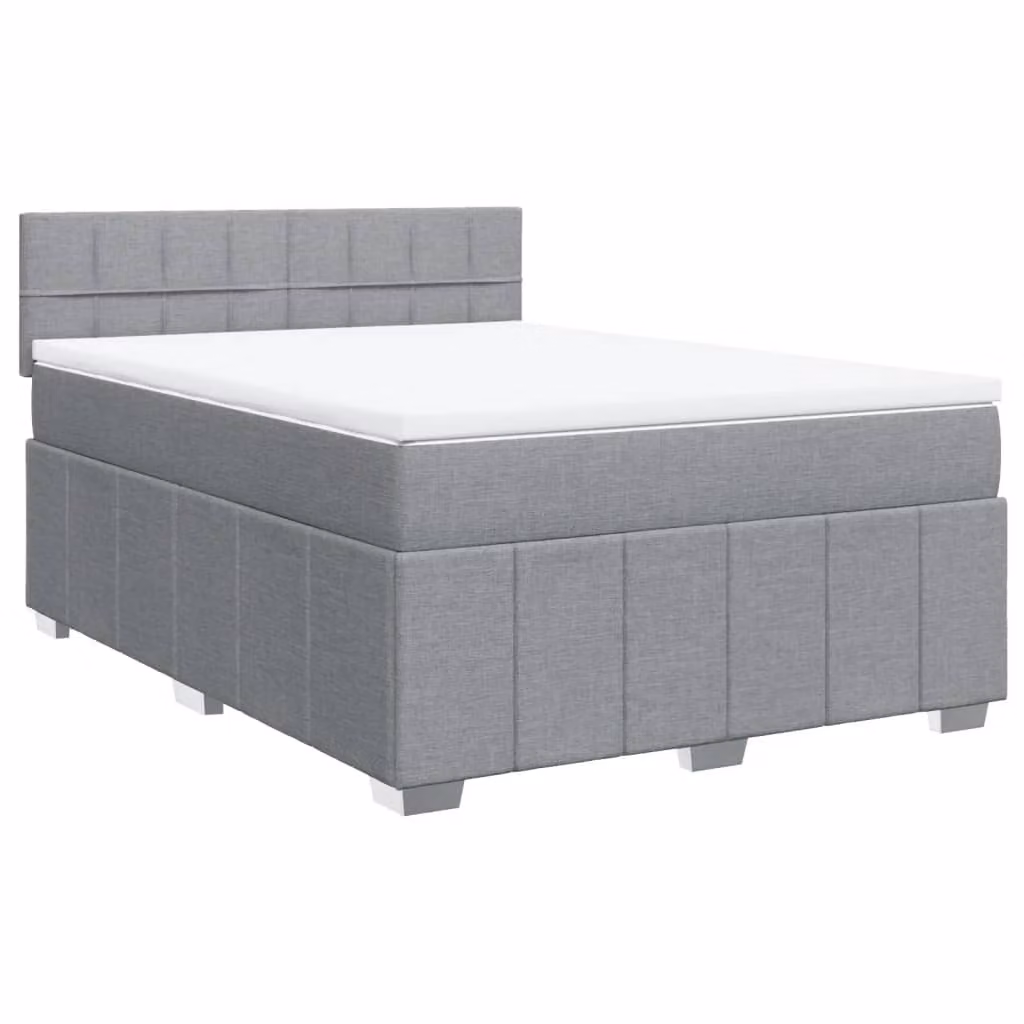 Giroletto a Molle con Materasso Grigio Chiaro 160x200cm Tessuto