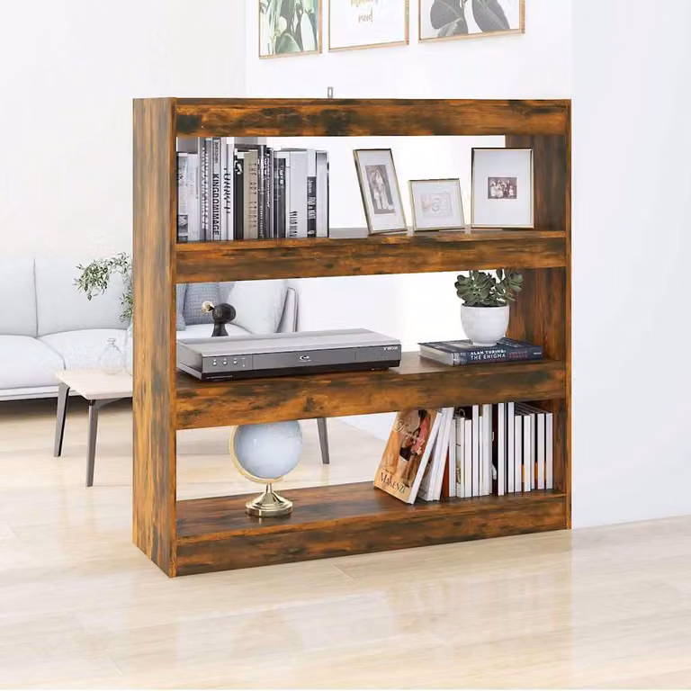 Libreria/Divisorio vidaXL in Rovere Fumo, L 100 x P 30 x H 103 cm