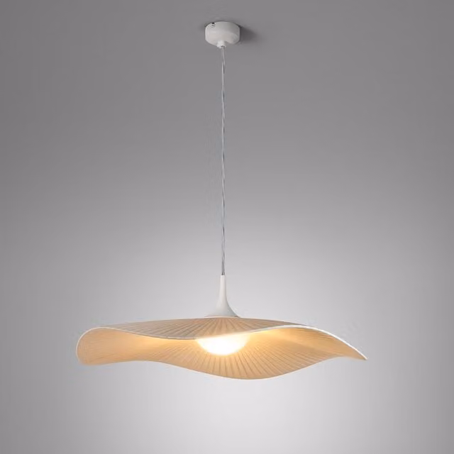 Bover Mediterrània Mini Sospensione in Carta Bianca e Beige con LED Dimmerabile e Altezza Regolabile