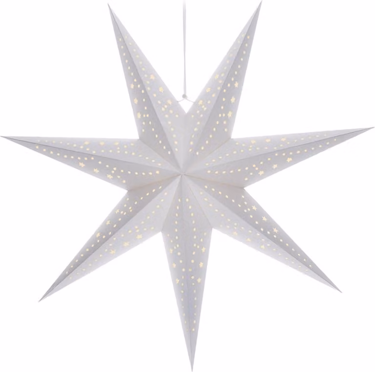 Stella di Natale LED Solight 60 cm, 20x LED bianco caldo, timer, bianco