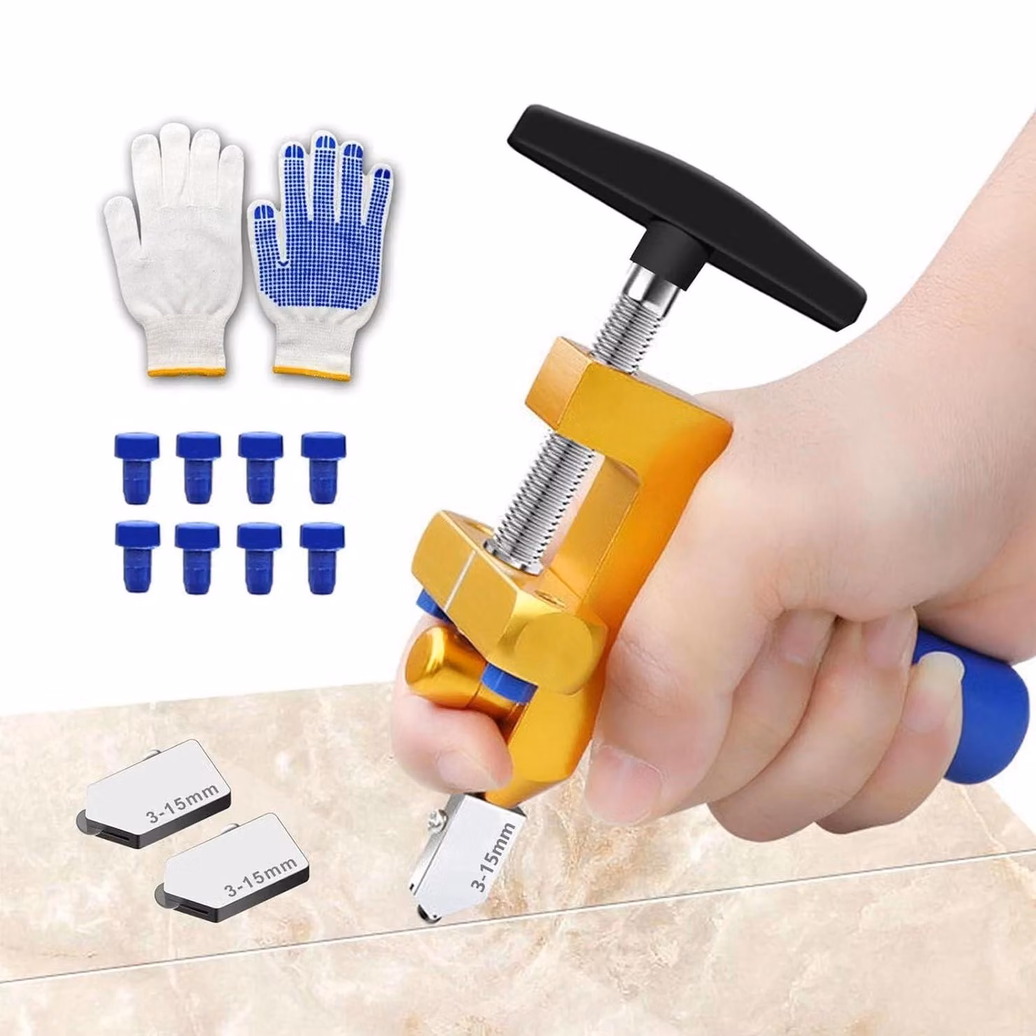 Tagliapiastrelle manuale 2-in-1, ideale per tagliare piastrelle in vetro mosaico di spessore elevato