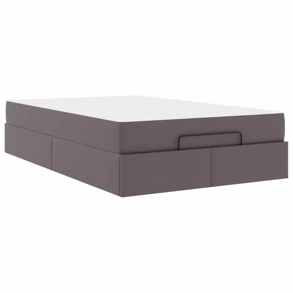 Set letto vidaXL con materasso in schiuma, colore grigio, L 120 x P 76,7 x H 43,5 cm – 2