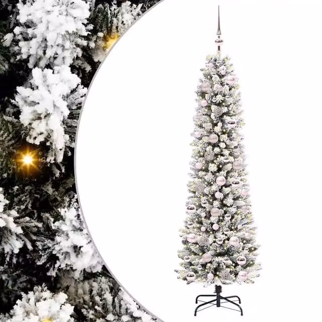 Albero di Natale artificiale moderno con 300 LED bianco caldo, colore verde, altezza: 180 cm – 1