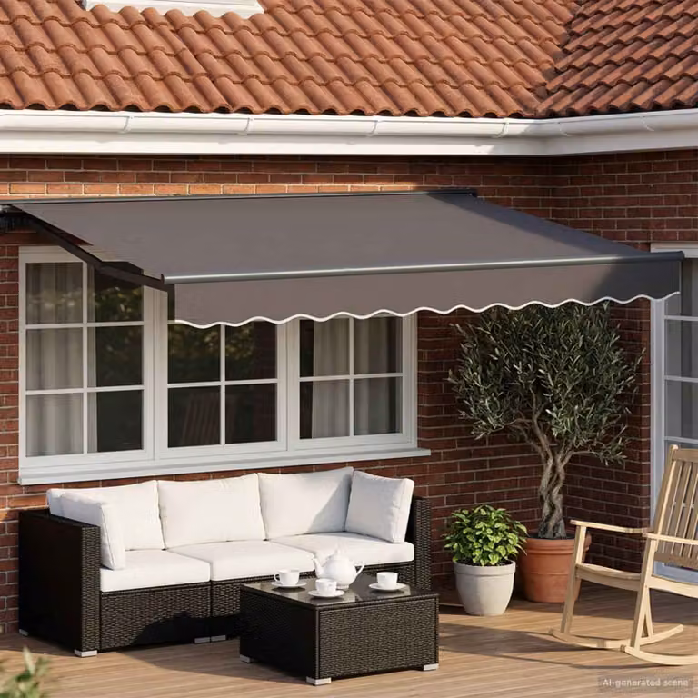Tettuccio elettrico retrattile vidaXL in alluminio e poliestere, colore antracite, L 2,5 m x P 2 m