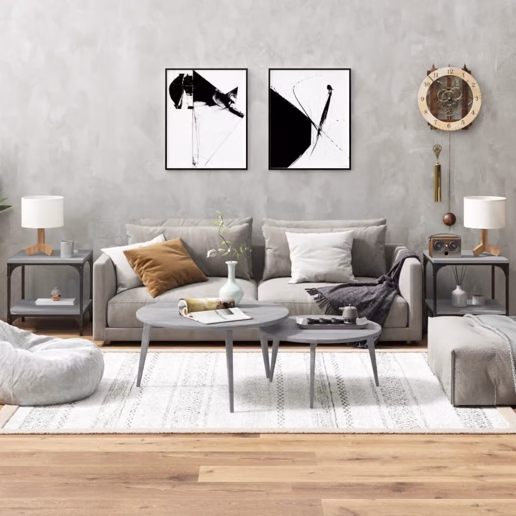 Maison Exclusive - Tavolini 2 pz. Grigio Sonoma 40x40x40 cm Materiale ligneo