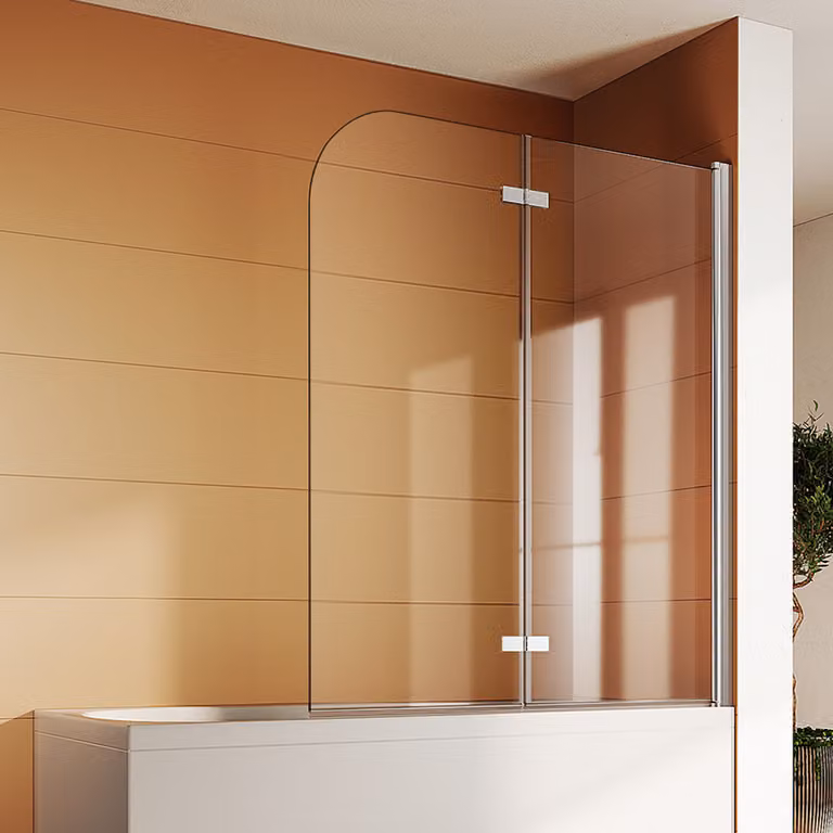 SONNI 120x140 cm Schermo doccia Attacco vasca pieghevole con pannello laterale Schermo vasca pieghevole Nano