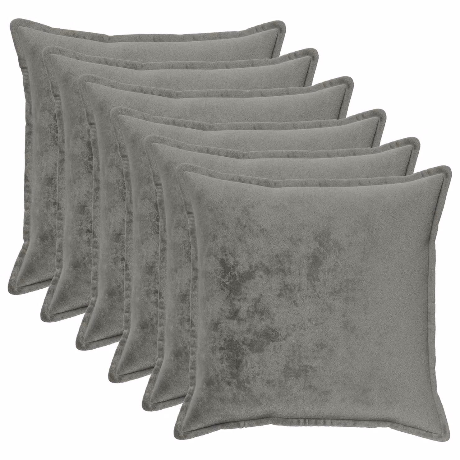 vidaXL Federa 6 pcs HOUTEN Grigio Scuro 60 x 60 cm Flanella
